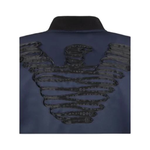 Navy Blue Spliced Casual Jacket