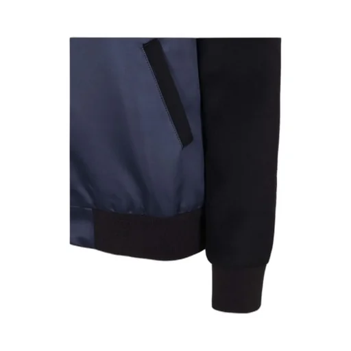 Navy Blue Spliced Casual Jacket