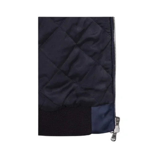 Navy Blue Spliced Casual Jacket