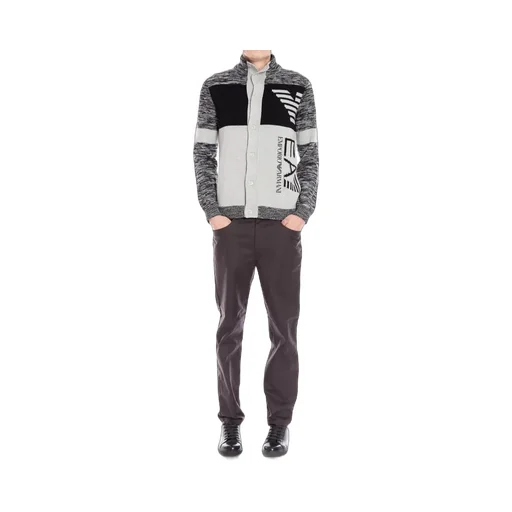 Single-Breasted Stand-Neck Knitted Sweater
