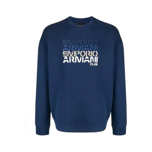 Blue Logo Round-Neck Sweater