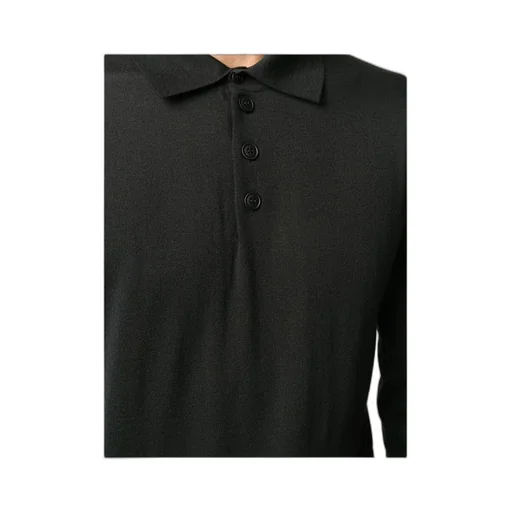 Long-Sleeved Knitted Polo Shirt