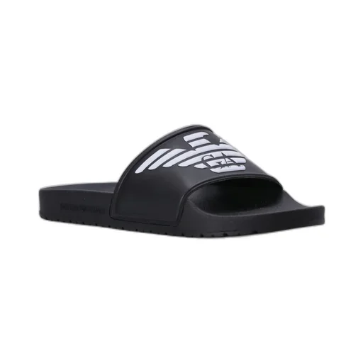 Logo-Embossed Ridged-Sole Slides