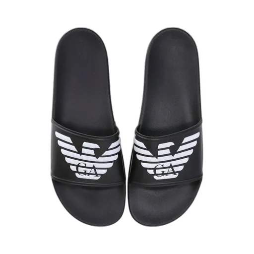 Logo-Embossed Ridged-Sole Slides