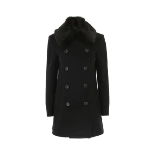 Long-Sleeved Fur Collar Coat