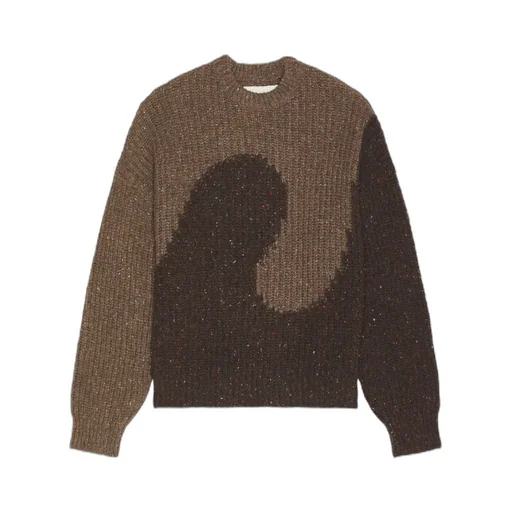 Bicolor Motif Crewneck Knitwear