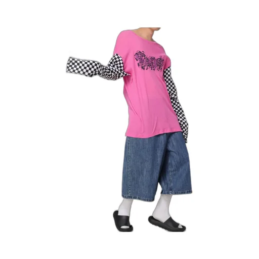 Checkered Sleeve T-Shirt