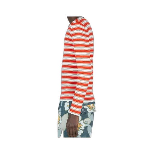 Logo Embroidered Striped Crewneck Jumper