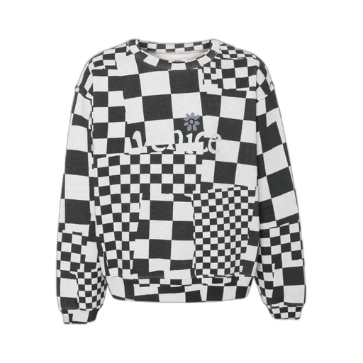 Checkerboard Crew Neck Sweater