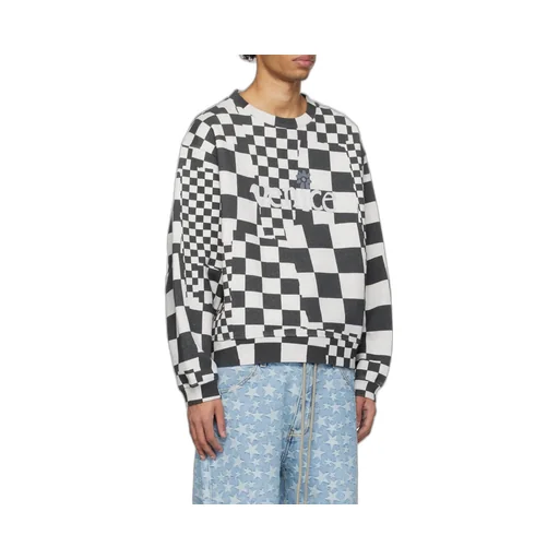 Checkerboard Crew Neck Sweater