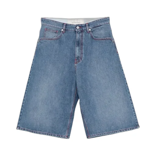 Belt-Loop Denim Shorts
