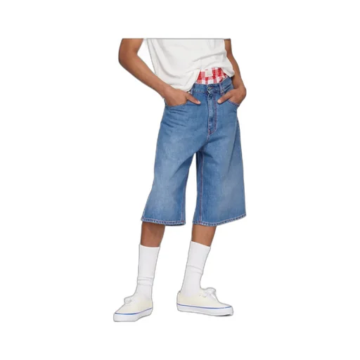 Belt-Loop Denim Shorts