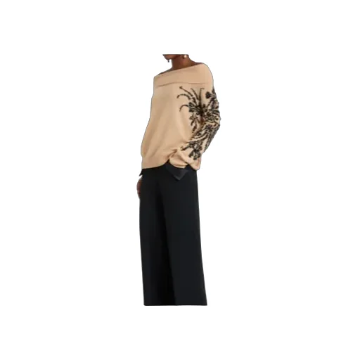 Sequin-Embellished Boat-Neck Sweater