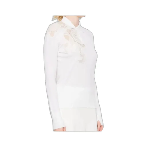 Lace-Embellishment Polo Top