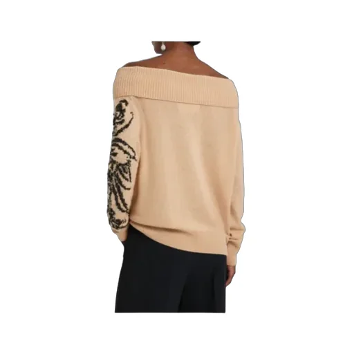 Sequin-Embellished Boat-Neck Sweater