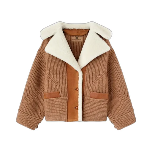 Shearling Panelled-Knit Jacket