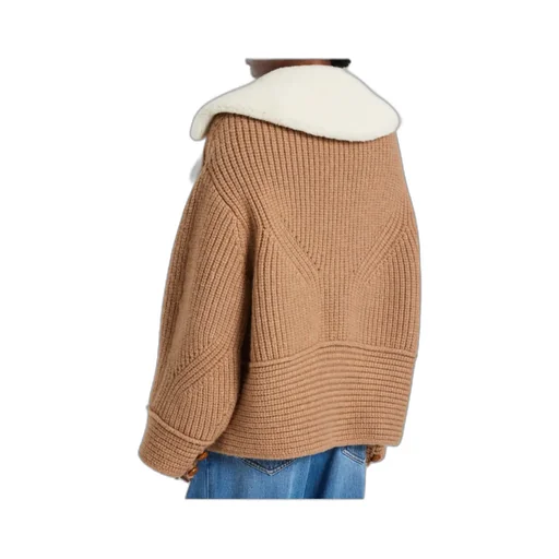 Shearling Panelled-Knit Jacket