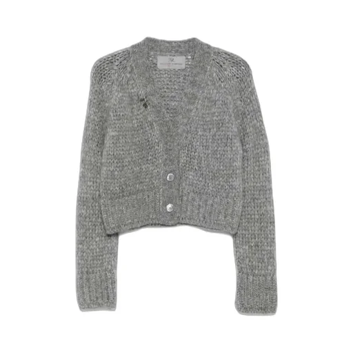 Button-Embellished Knit Cardigan