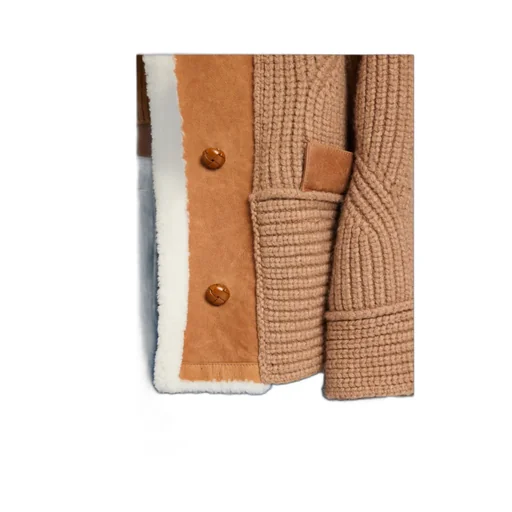 Shearling Panelled-Knit Jacket