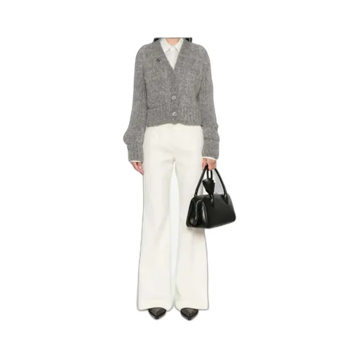 Button-Embellished Knit Cardigan