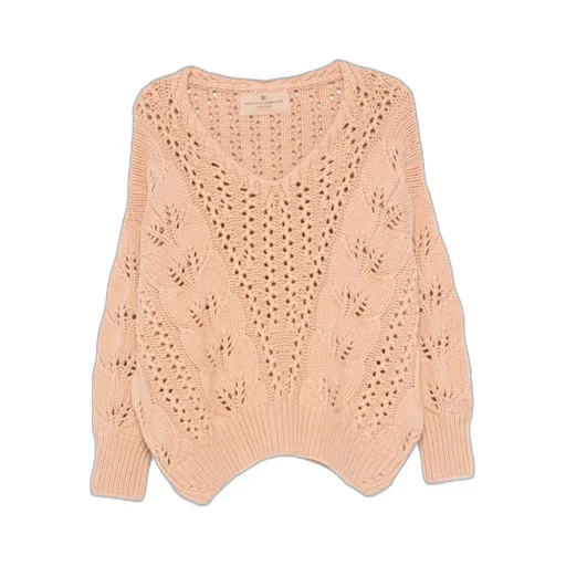 V-Neck Open-Knit Jumper