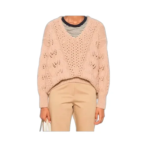 V-Neck Open-Knit Jumper