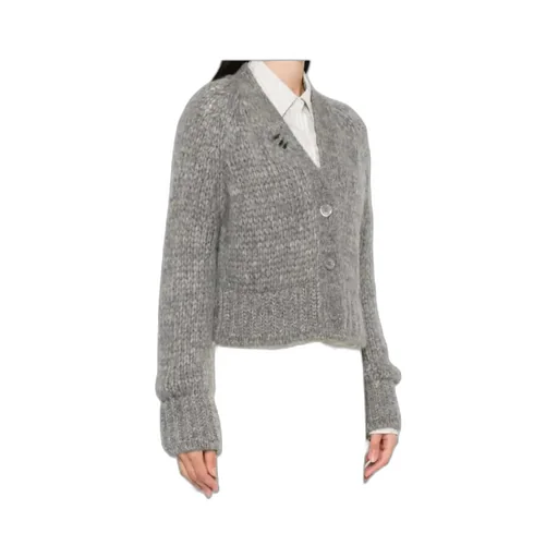Button-Embellished Knit Cardigan
