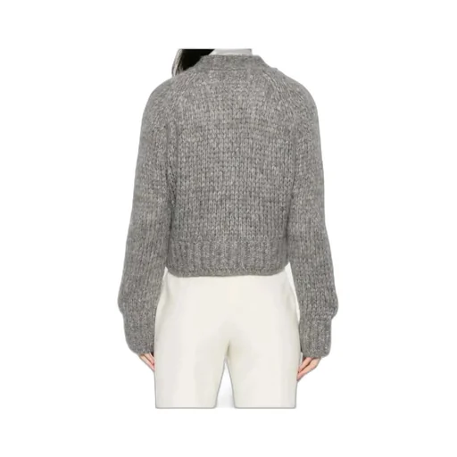 Button-Embellished Knit Cardigan