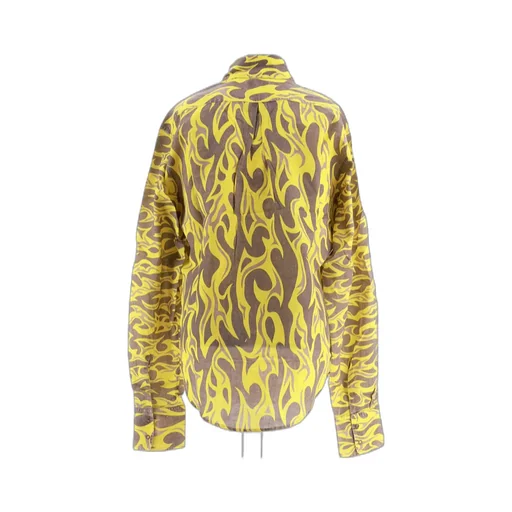 Flame-Print Canvas Shirt