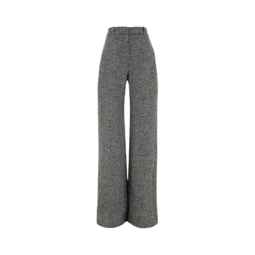 Houndstooth Wide-Leg Pants