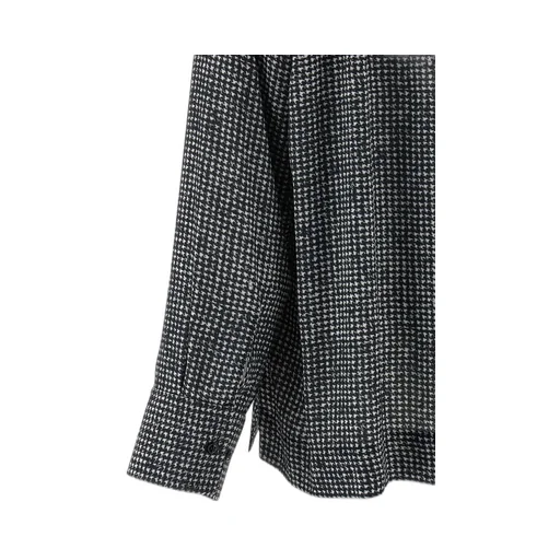 Houndstooth-Pattern Long Sleeved Shirt
