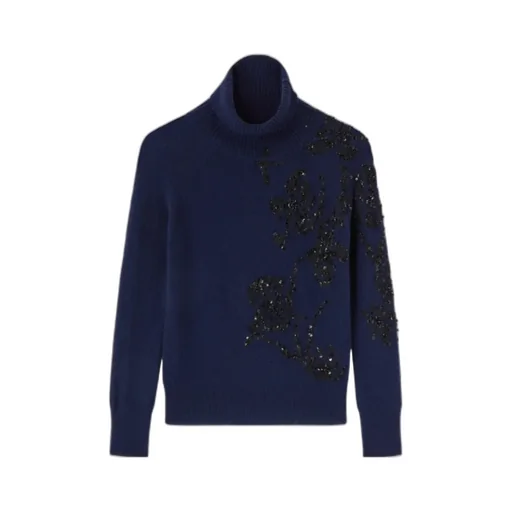 Embellished High Neck Sweater