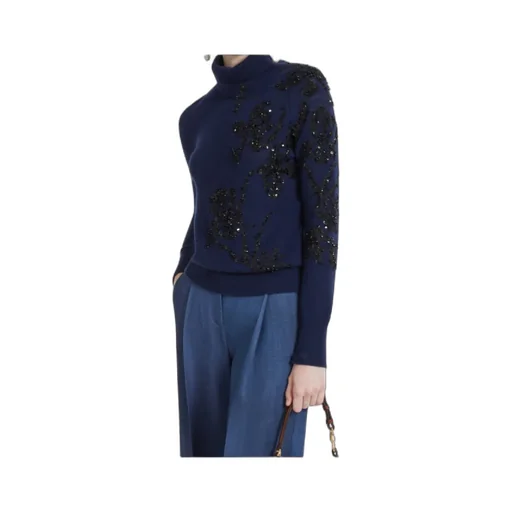 Embellished High Neck Sweater