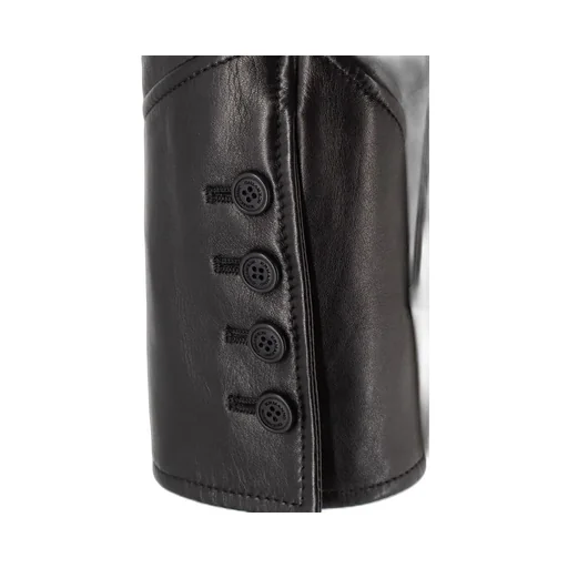 Shearling-Collar Leather Jacket