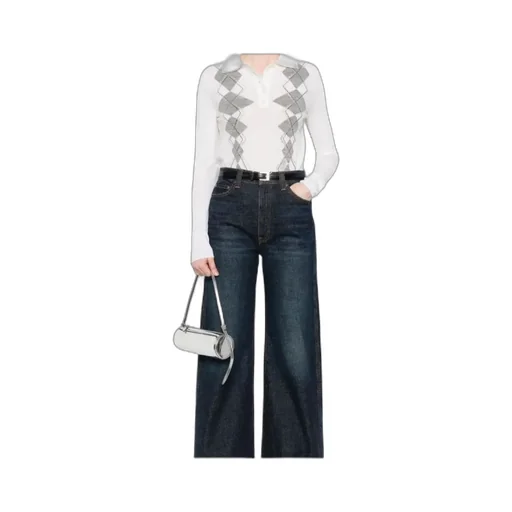Diamond-Pattern Polo Top