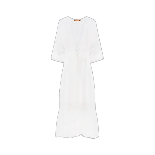 Lace-Trimmed Tiered Dress