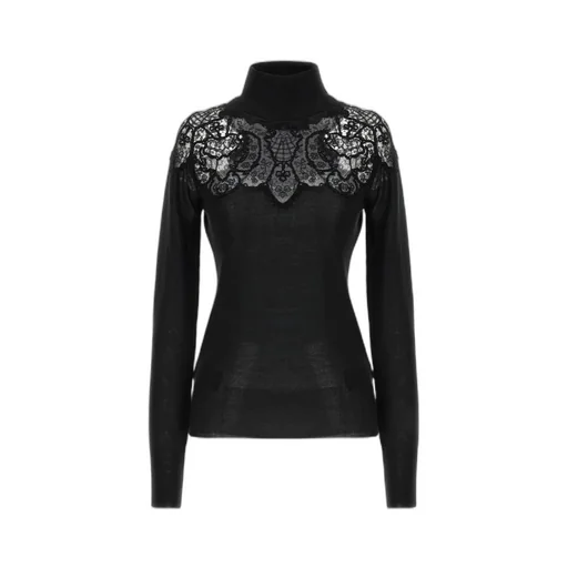 High Neck Lace Detailed Jumper