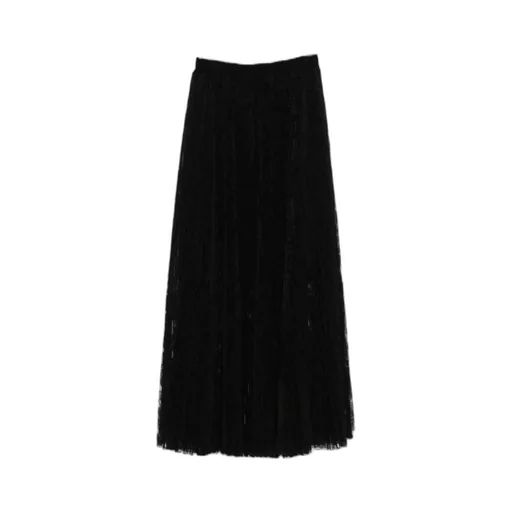Lace Midi Pleated Skirt