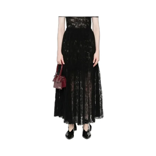 Lace Midi Pleated Skirt