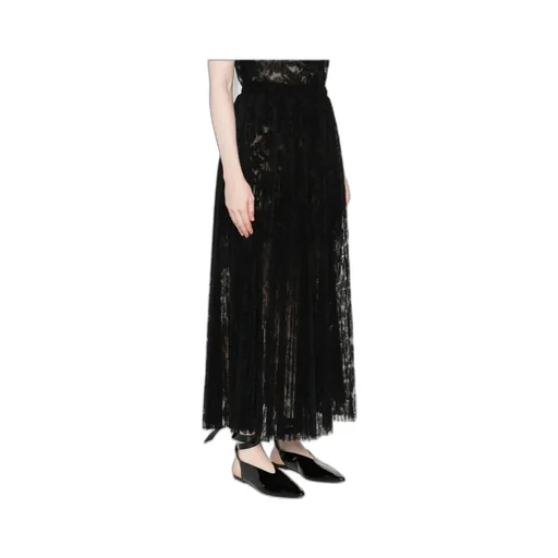 Lace Midi Pleated Skirt