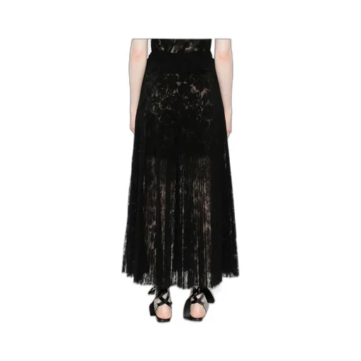 Lace Midi Pleated Skirt