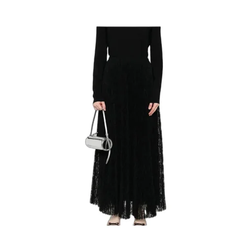 Lace Pleated Maxi Skirt