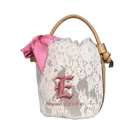 Small Logo-Embroidered Floral-Lace Tote Bag