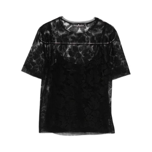 Floral-Lace Mesh Top