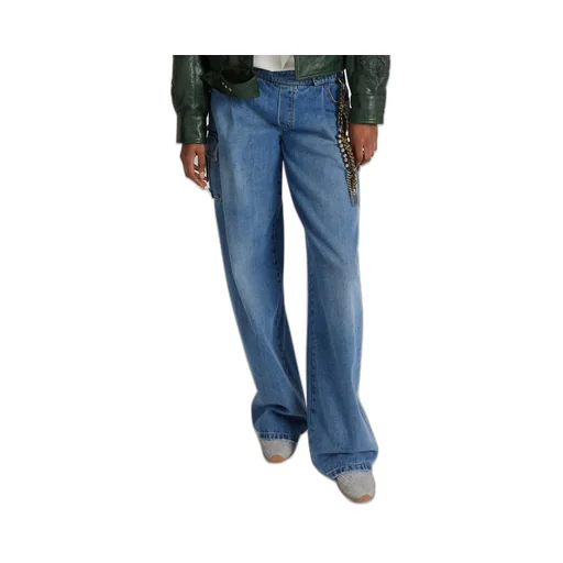 Pleated-Front Cargo Jeans