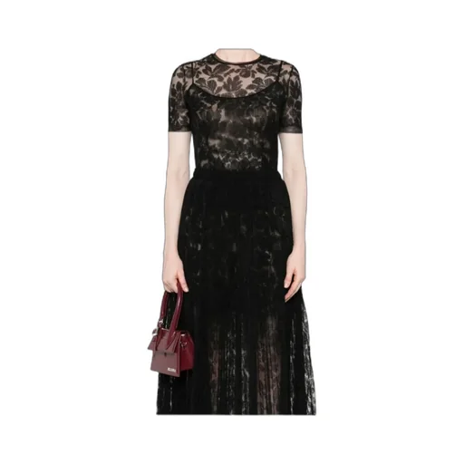 Floral-Lace Mesh Top