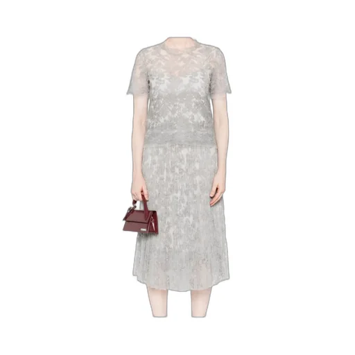 Lace-Trimmed Short-Sleeved Top