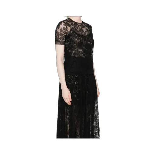 Floral-Lace Mesh Top
