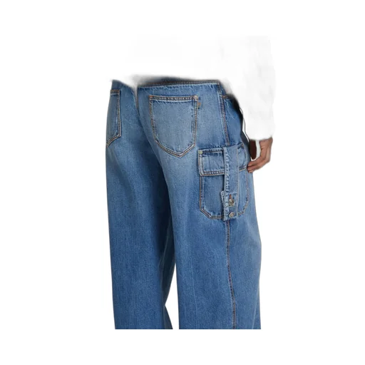Pleated-Front Cargo Jeans