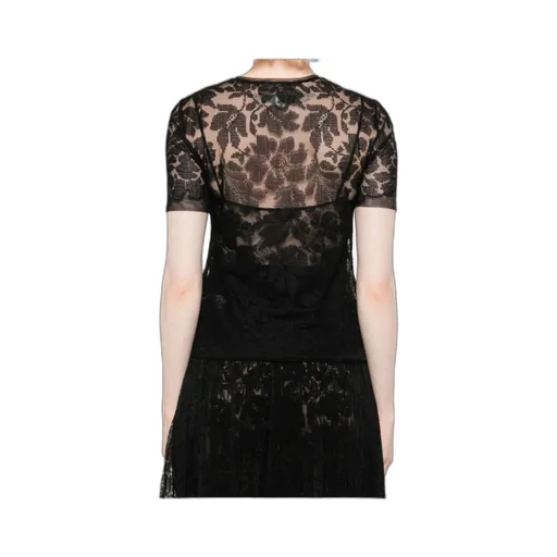 Floral-Lace Mesh Top